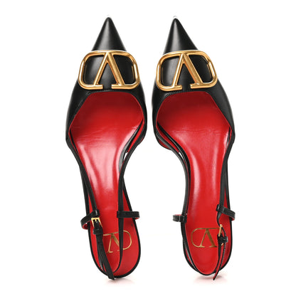 Valentino Garavani Calfskin Vlogo Slingback 40mm Pumps 37 Black 2 of 9