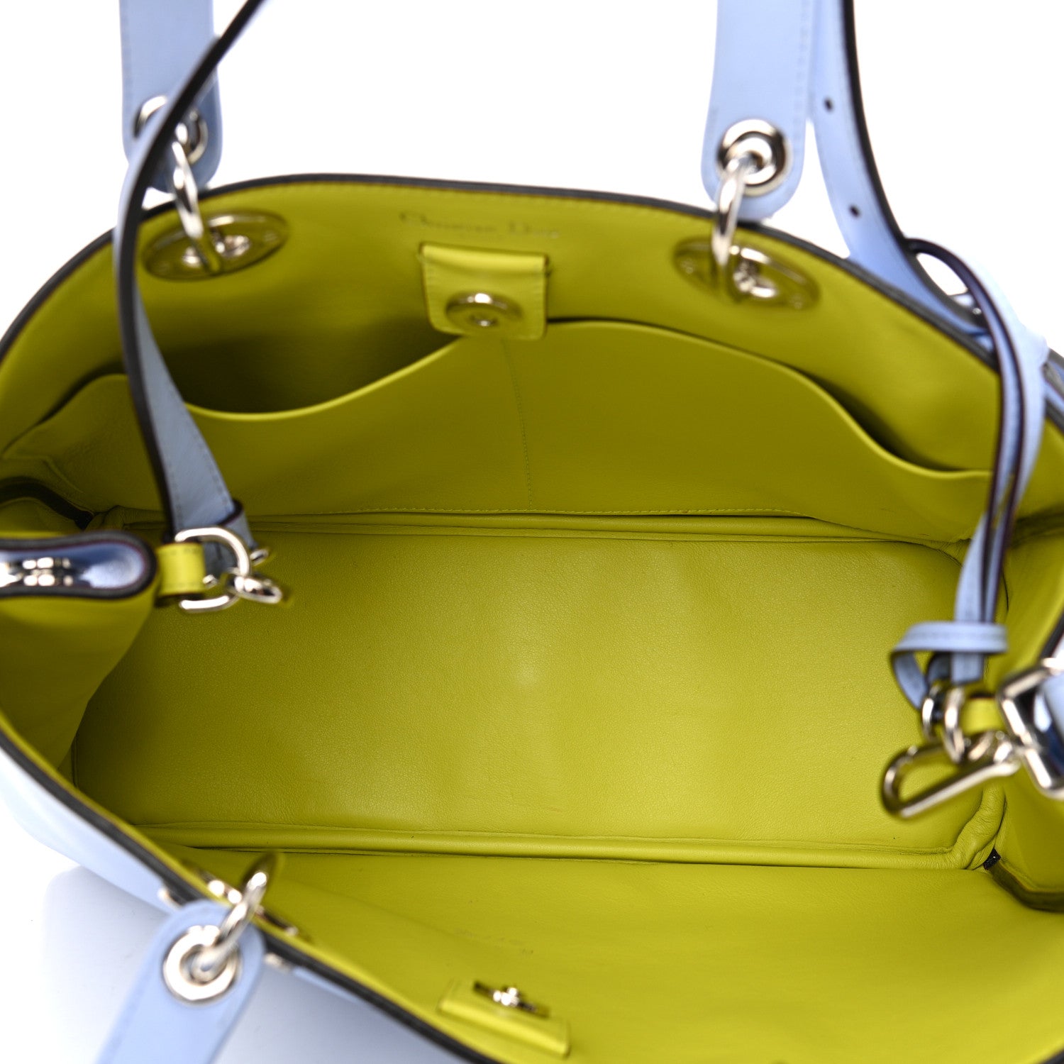 Christian Dior Smooth Calfskin Medium Diorissimo Tote Lavender Jaune Fluo 5 of 10