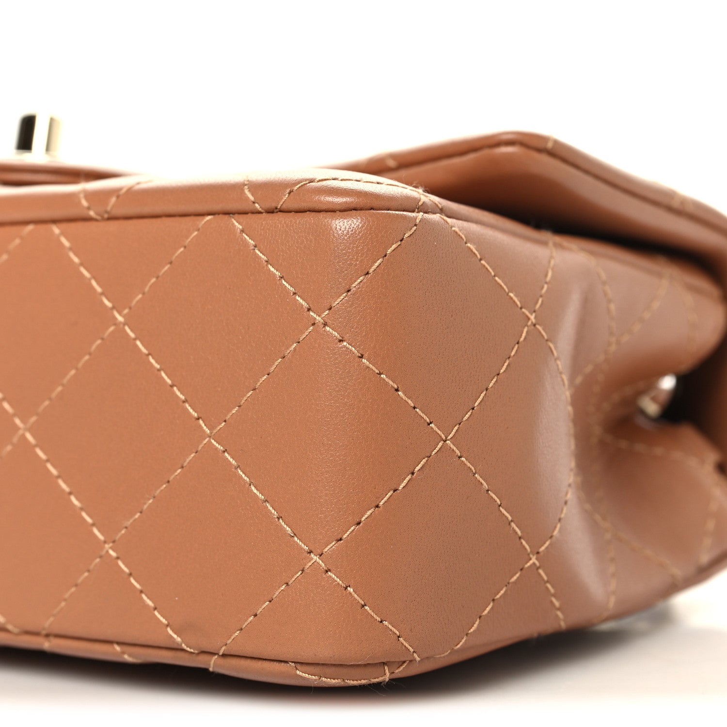 Chanel Lambskin Quilted Mini Rectangular Flap Brown 10 of 11