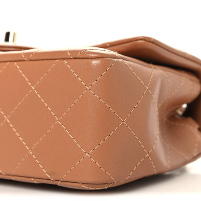Chanel Lambskin Quilted Mini Rectangular Flap Brown 10 of 11