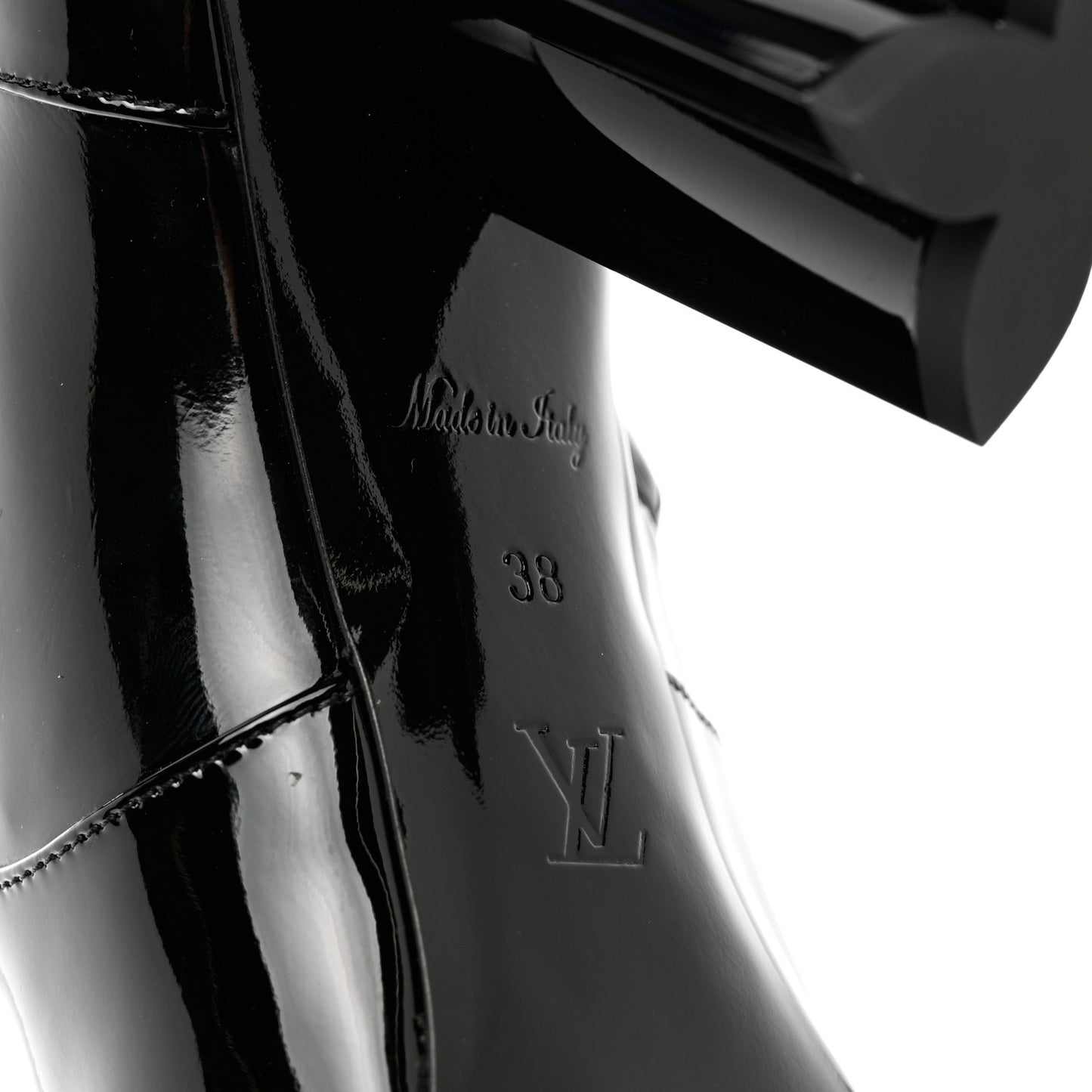 Patent Silhouette Ankle Boots 38 Black