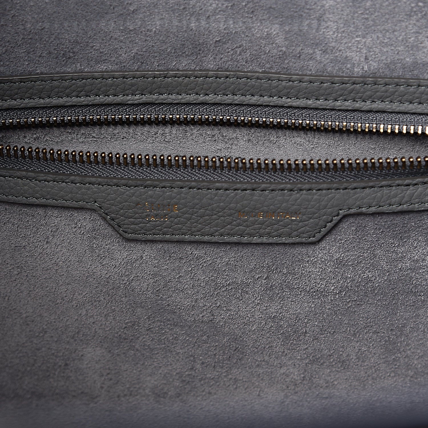 Celine Drummed Calfskin Mini Luggage Kohl 7 of 11