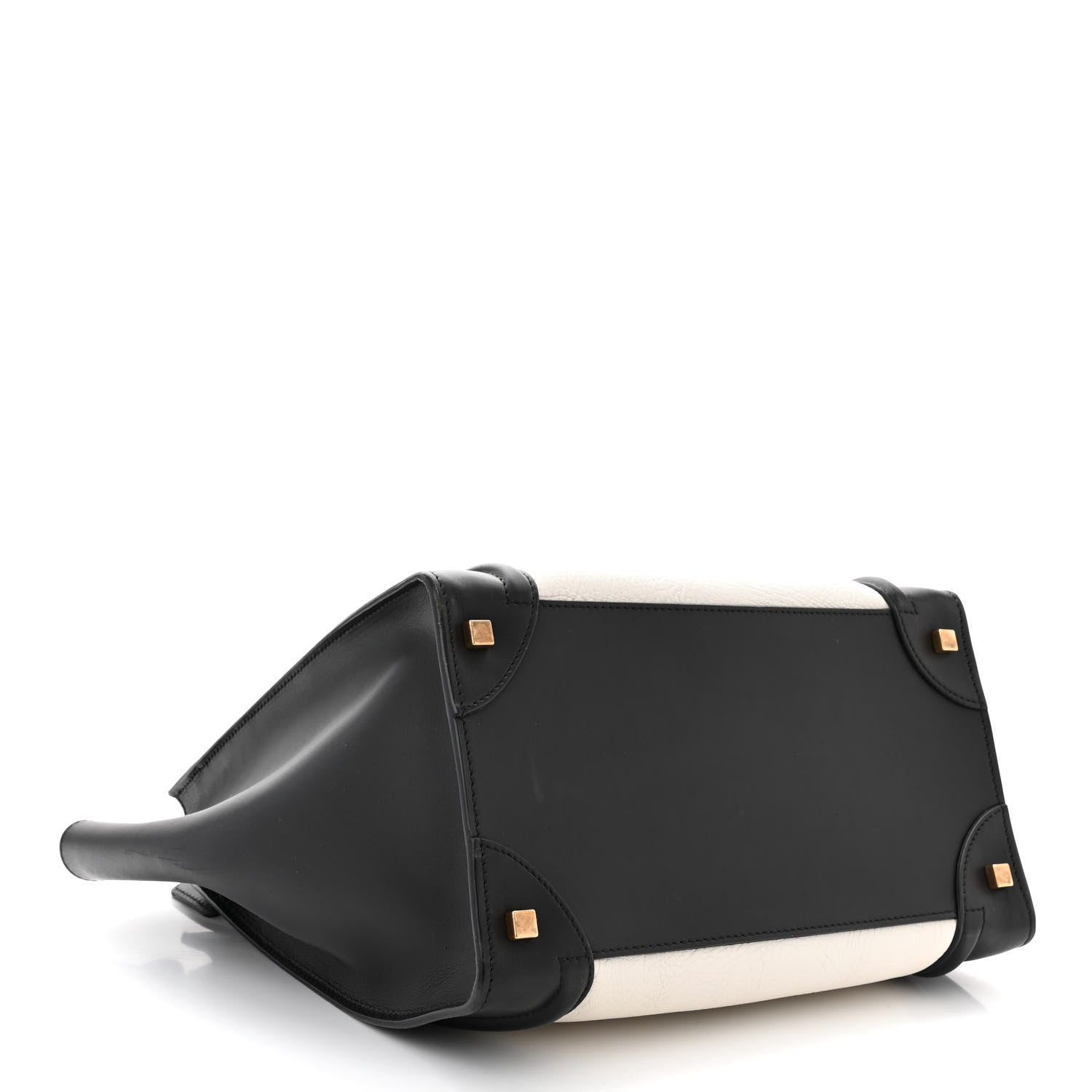 Celine Elephant Calfskin Mini Bi-Color Luggage Black White 4 of 12