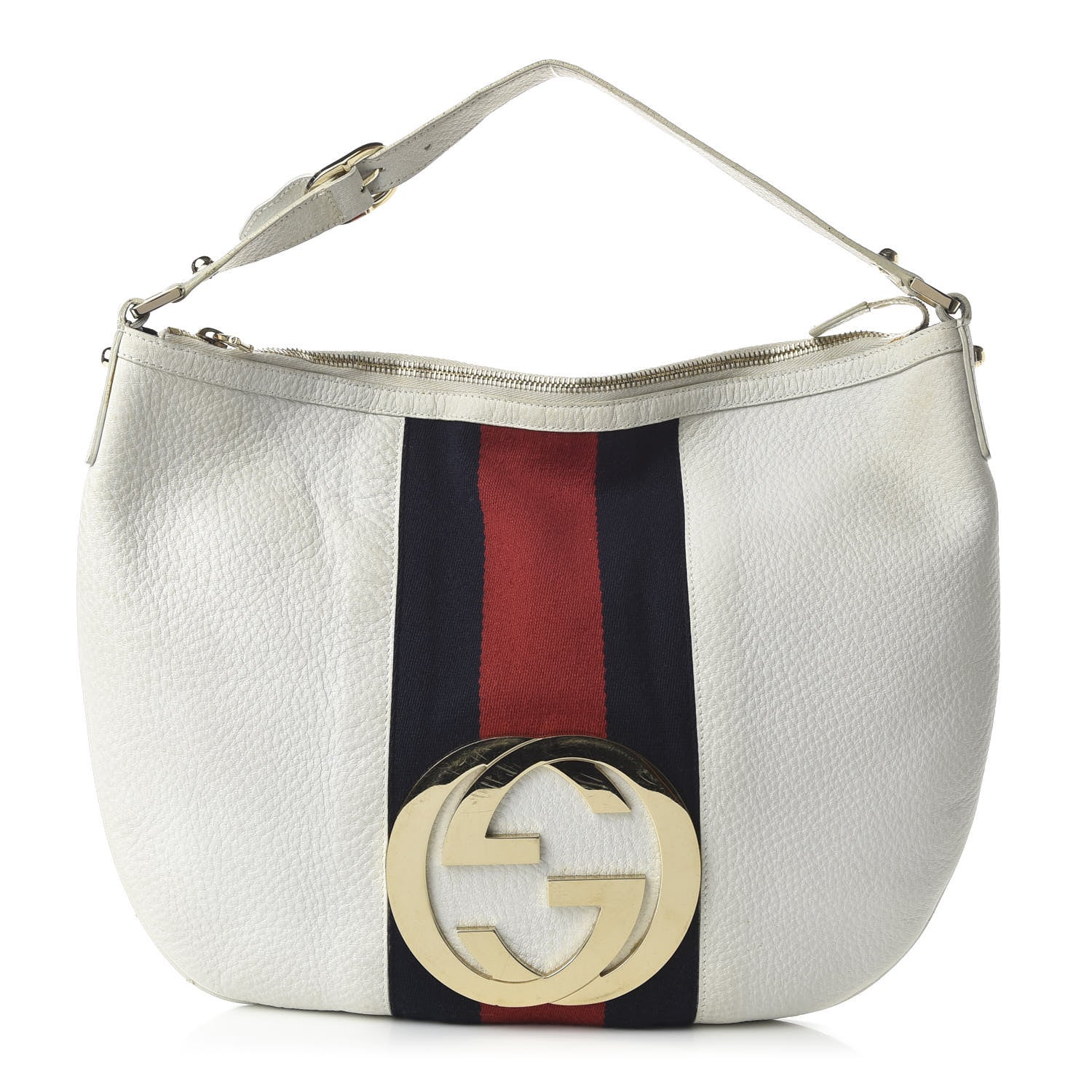 Gucci Calfskin Web Blondie Hobo White 1 of 12