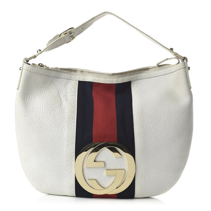 Gucci Calfskin Web Blondie Hobo White 1 of 12