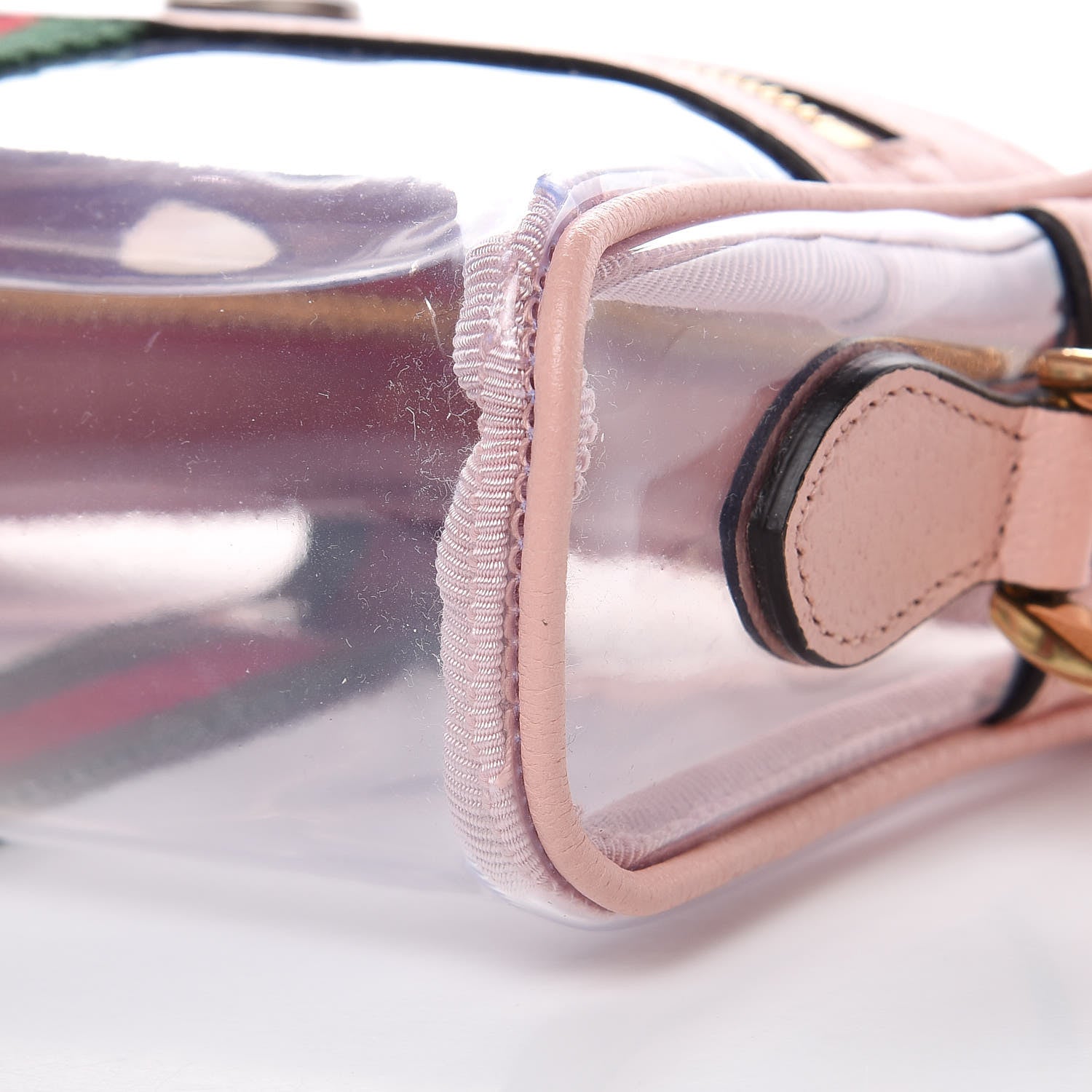 Gucci Vinyl Web Mini Ophidia Transparent Shoulder Bag Perfect Pink 6 of 10