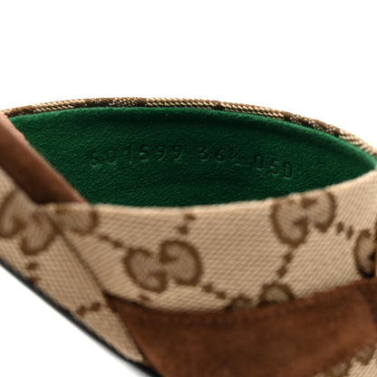 Gucci GG Monogram Suede Womens Horsebit Slippers 36.5 Beige Ebony Brown 7 of 9