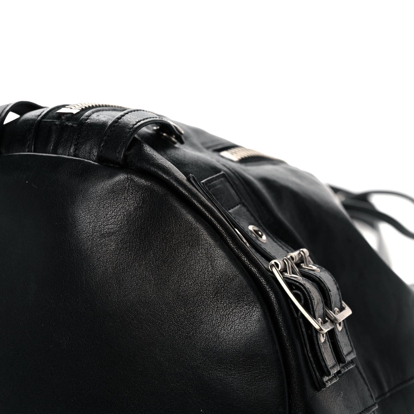 Calfskin Medium Rider Bucket Bag Black