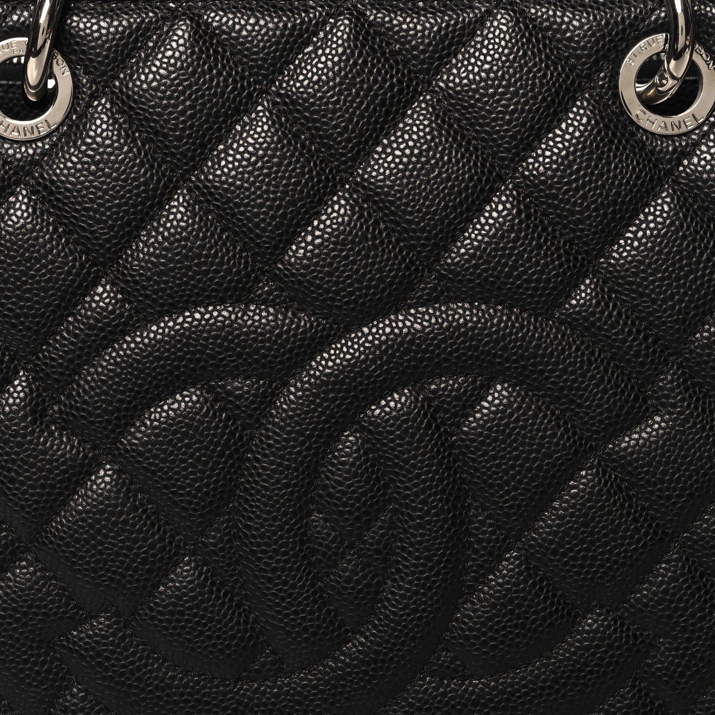 Caviar Quilted Grand Shopping Tote GST Black