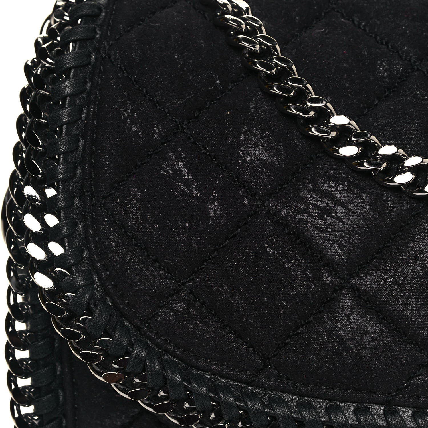Stella McCartney Shaggy Deer Quilted Falabella Shoulder Bag Black 12 of 12