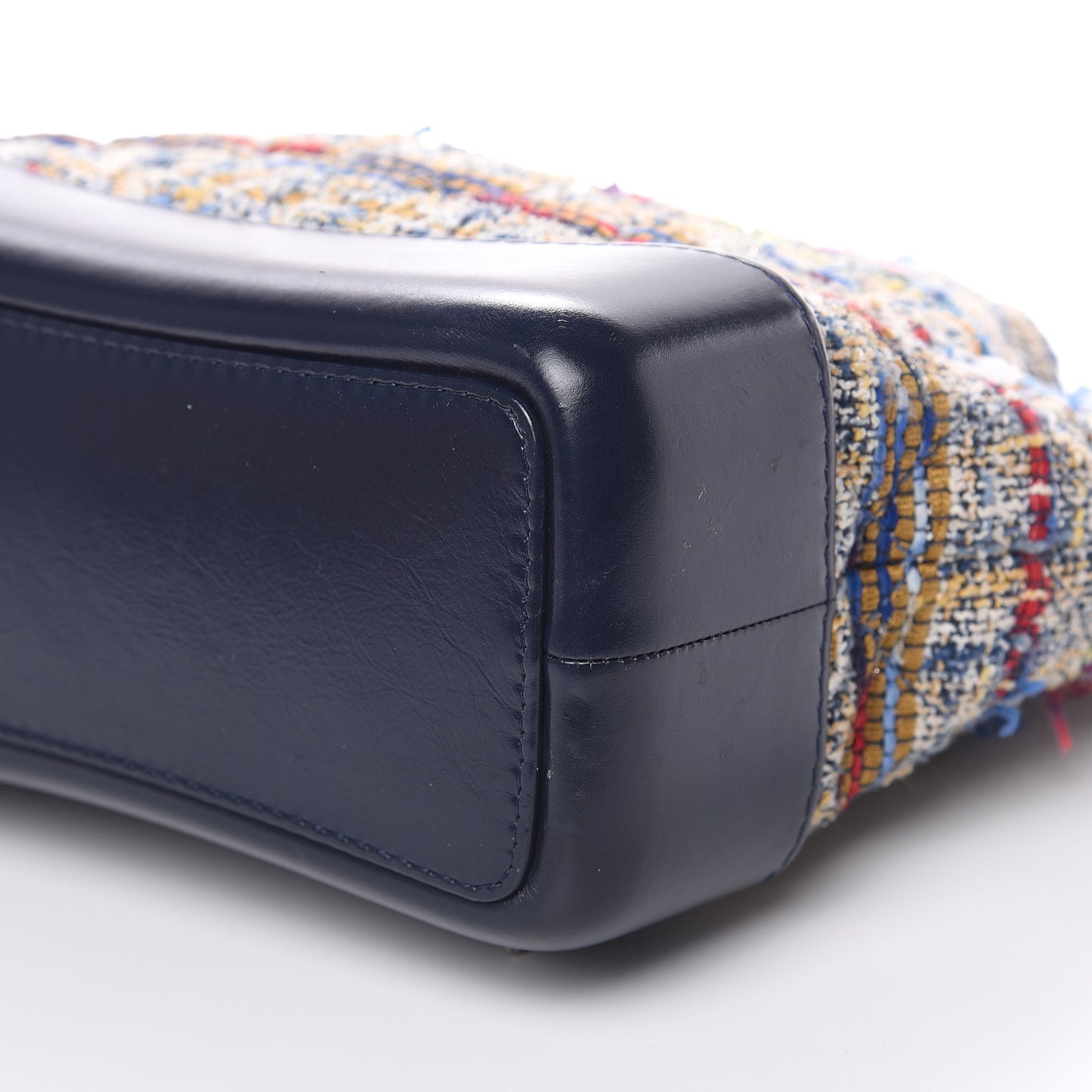 Tweed Calfskin Quilted Gabrielle Backpack Blue Gold Red White