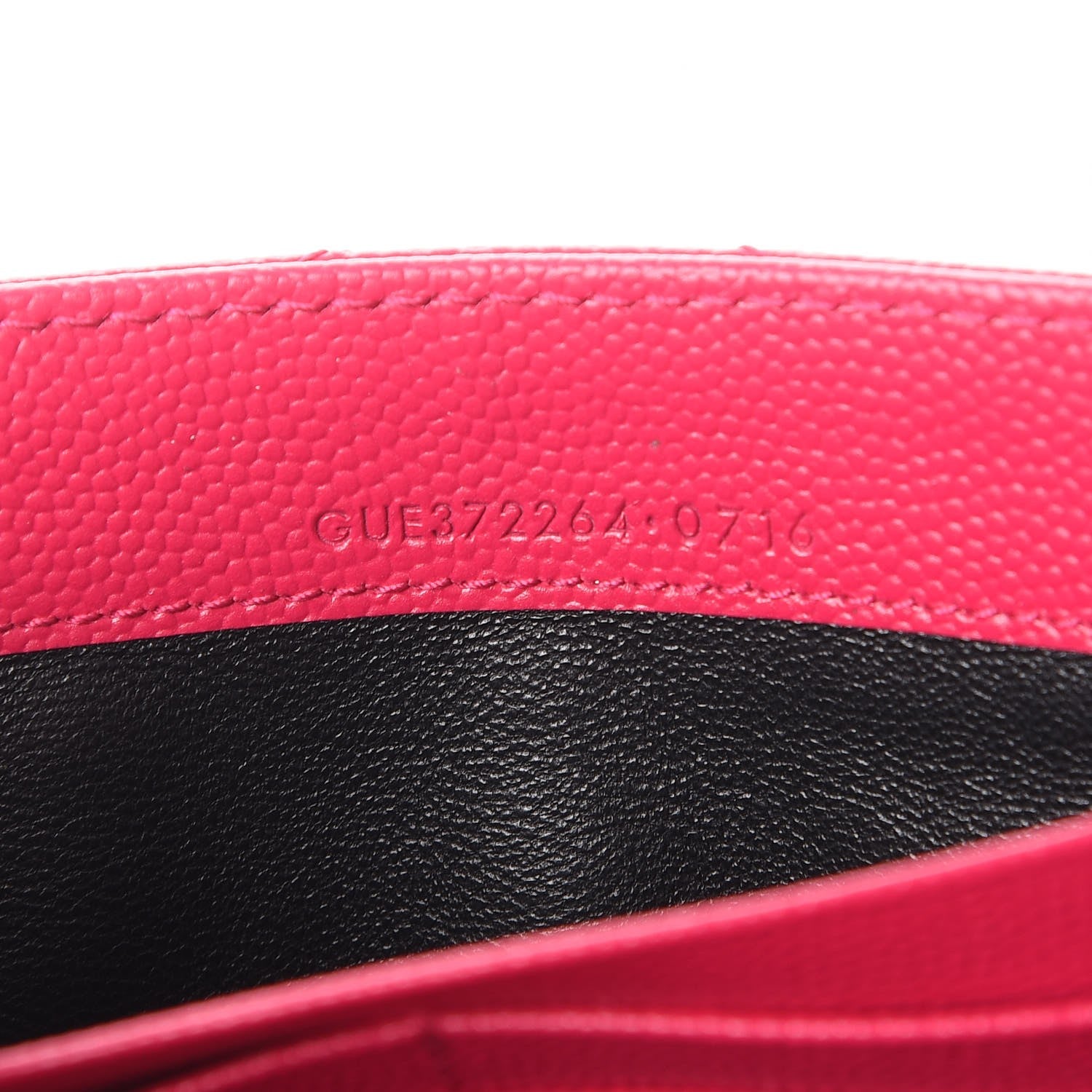 Saint Laurent Grain De Poudre Matelasse Chevron Monogram Wallet Bubblegum 8 of 9