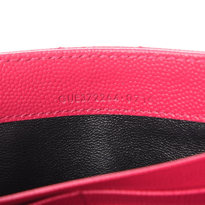 Saint Laurent Grain De Poudre Matelasse Chevron Monogram Wallet Bubblegum 8 of 9