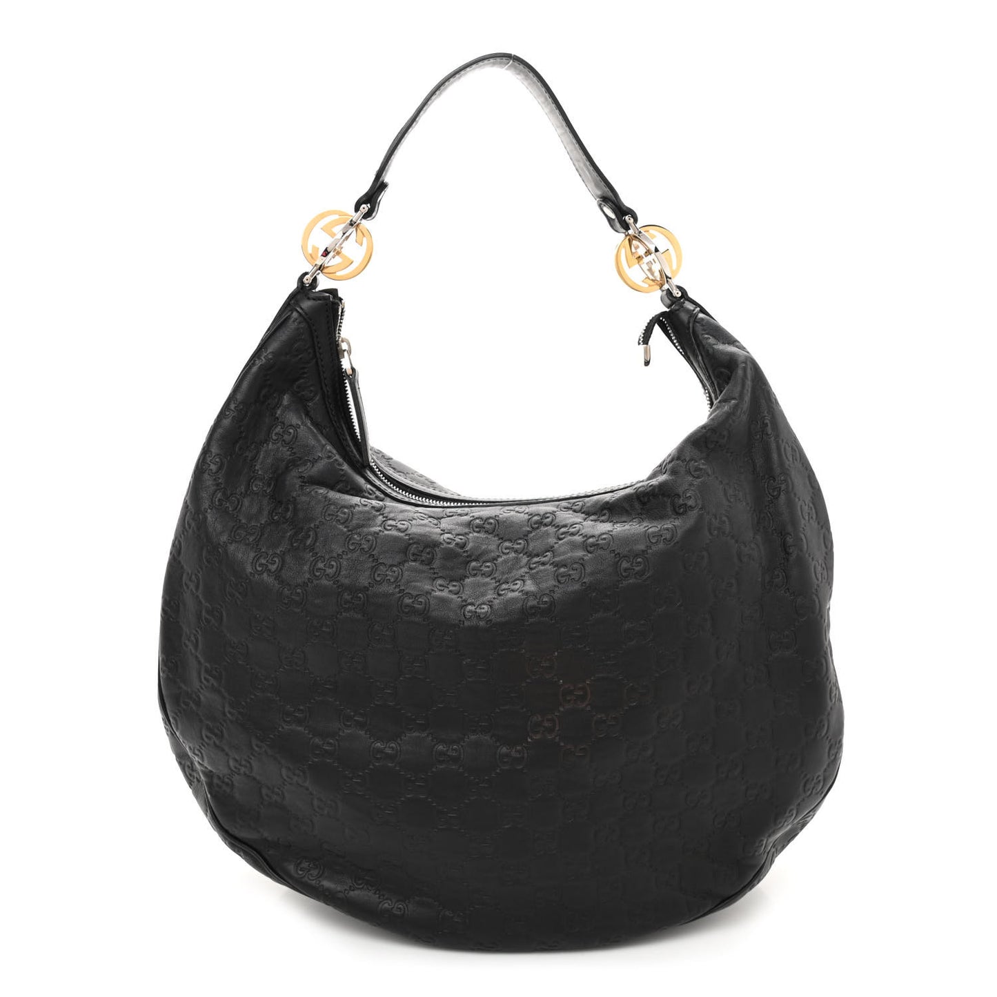 Guccissima Large GG Twins Hobo Black