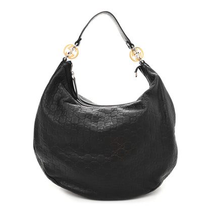 Gucci Guccissima Large GG Twins Hobo Black 1 of 9