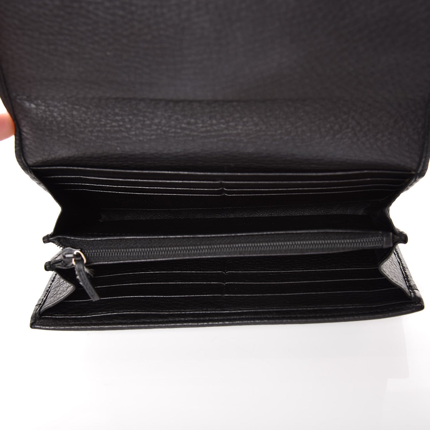 Pebbled Calfskin Large Soho Continental Wallet Black