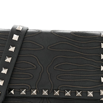 Valentino Garavani Calfskin Embroidered Rockstud Mini Crossbody Bag Black 8 of 13