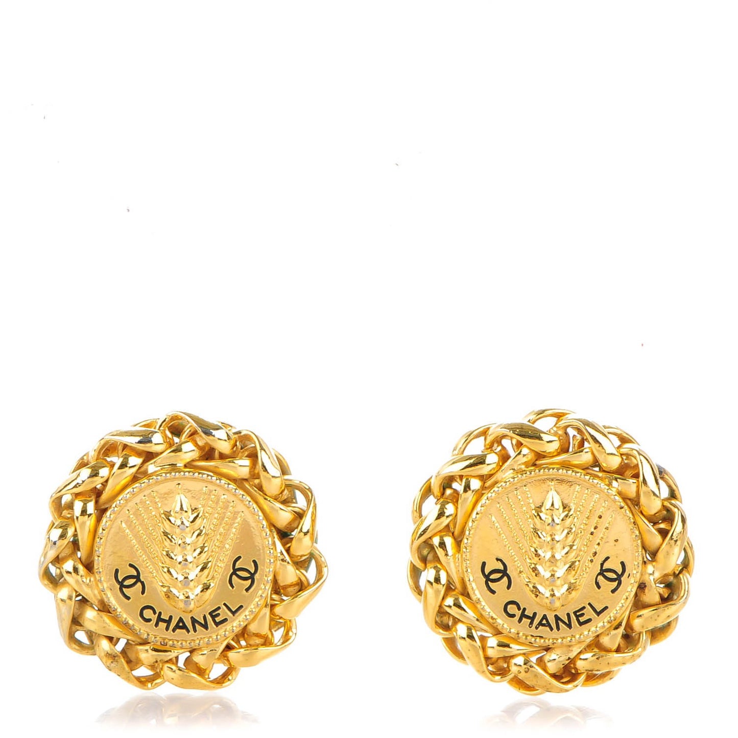 Wheat CC Clip On Earrings Gold