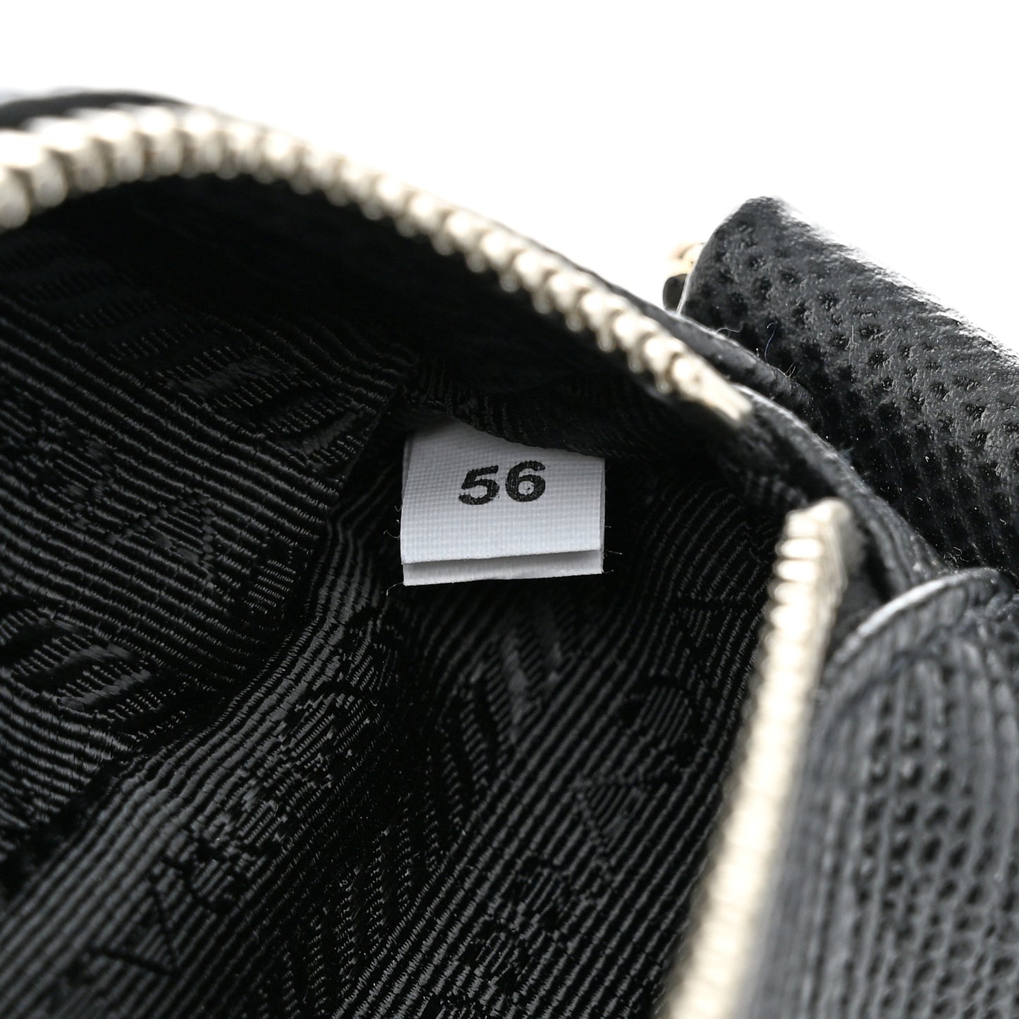 Saffiano Cuir Triangle Logo Embossed Triangle Shoulder Bag Black