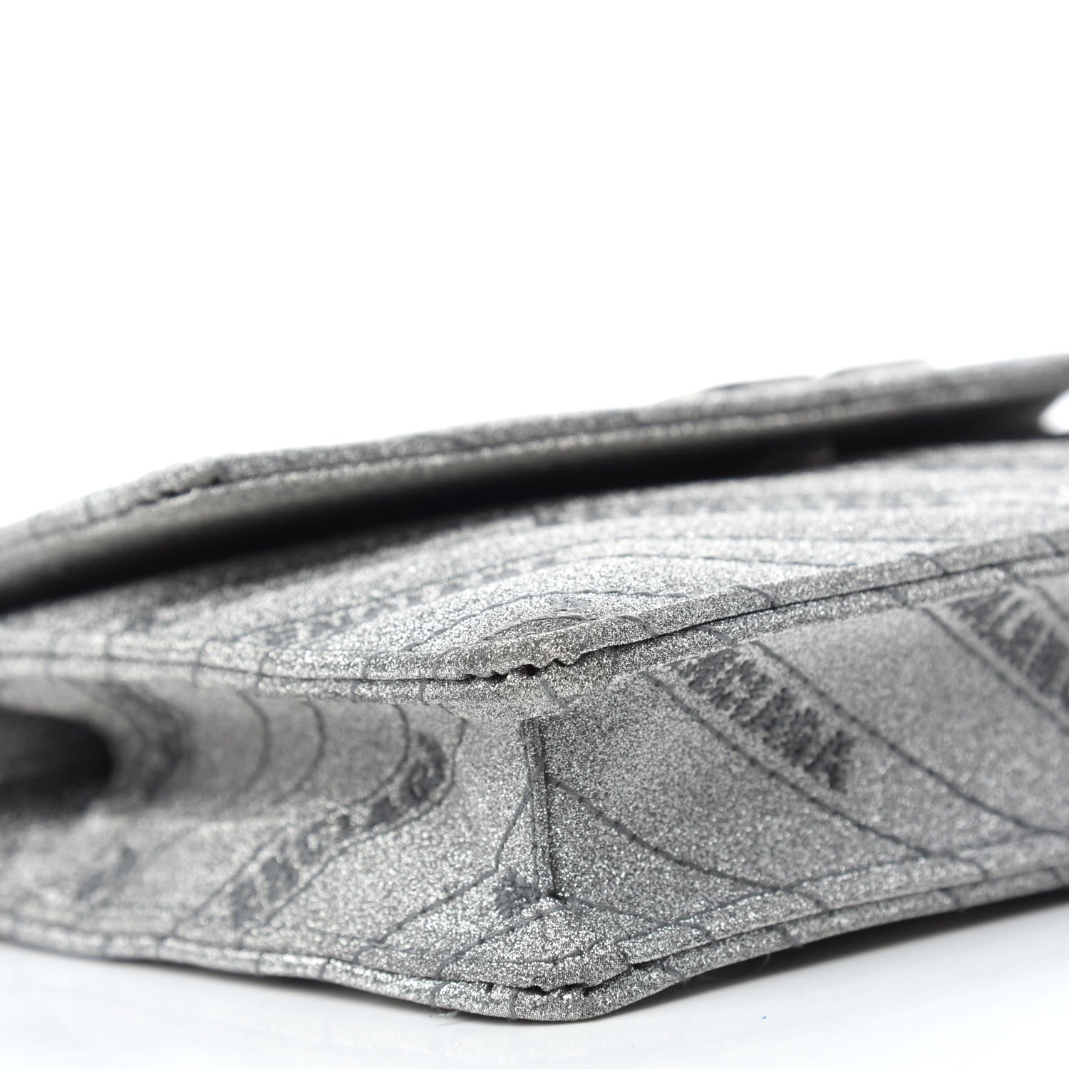 Balenciaga Glitter Logo Matelasse BB Wallet On Chain Silver 6 of 9