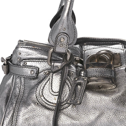 Chloe Metallic Calfskin Paddington Satchel Silver 10 of 12