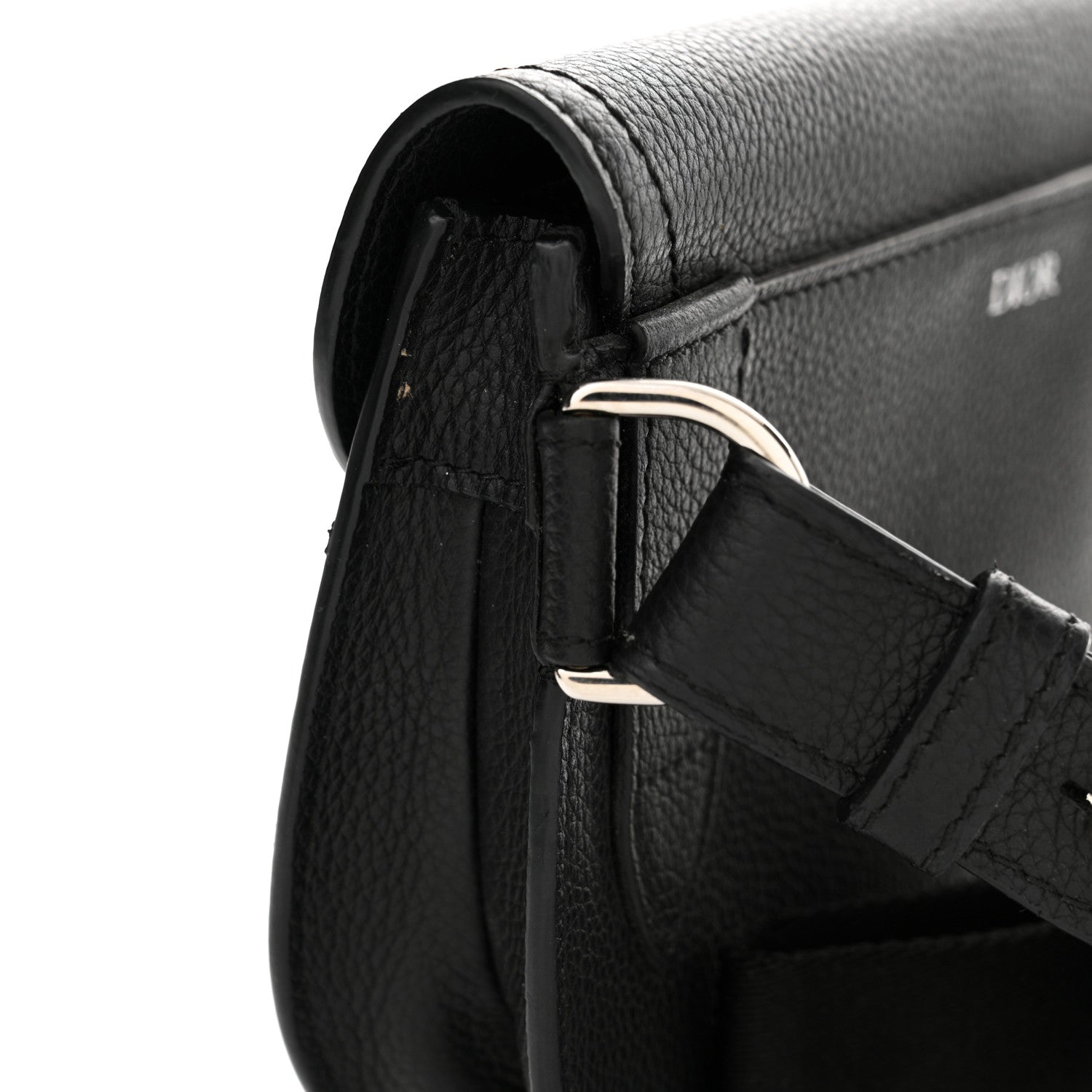 Christian Dior Grained Calfskin Saddle Messenger Bag Black 11 of 14