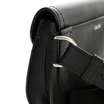 Christian Dior Grained Calfskin Saddle Messenger Bag Black 11 of 14