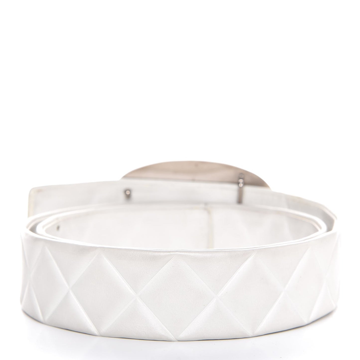 Calfskin Quilted CC Belt 90 36 White