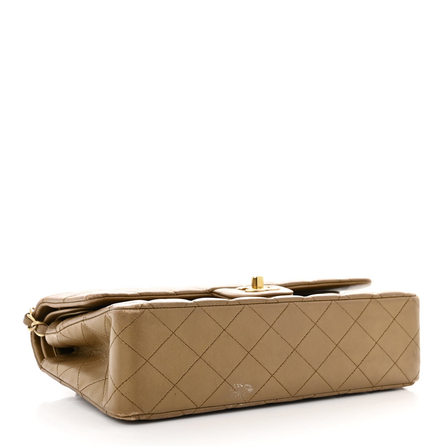Chanel Metallic Lambskin Quilted Medium Double Flap Khaki 4 of 19