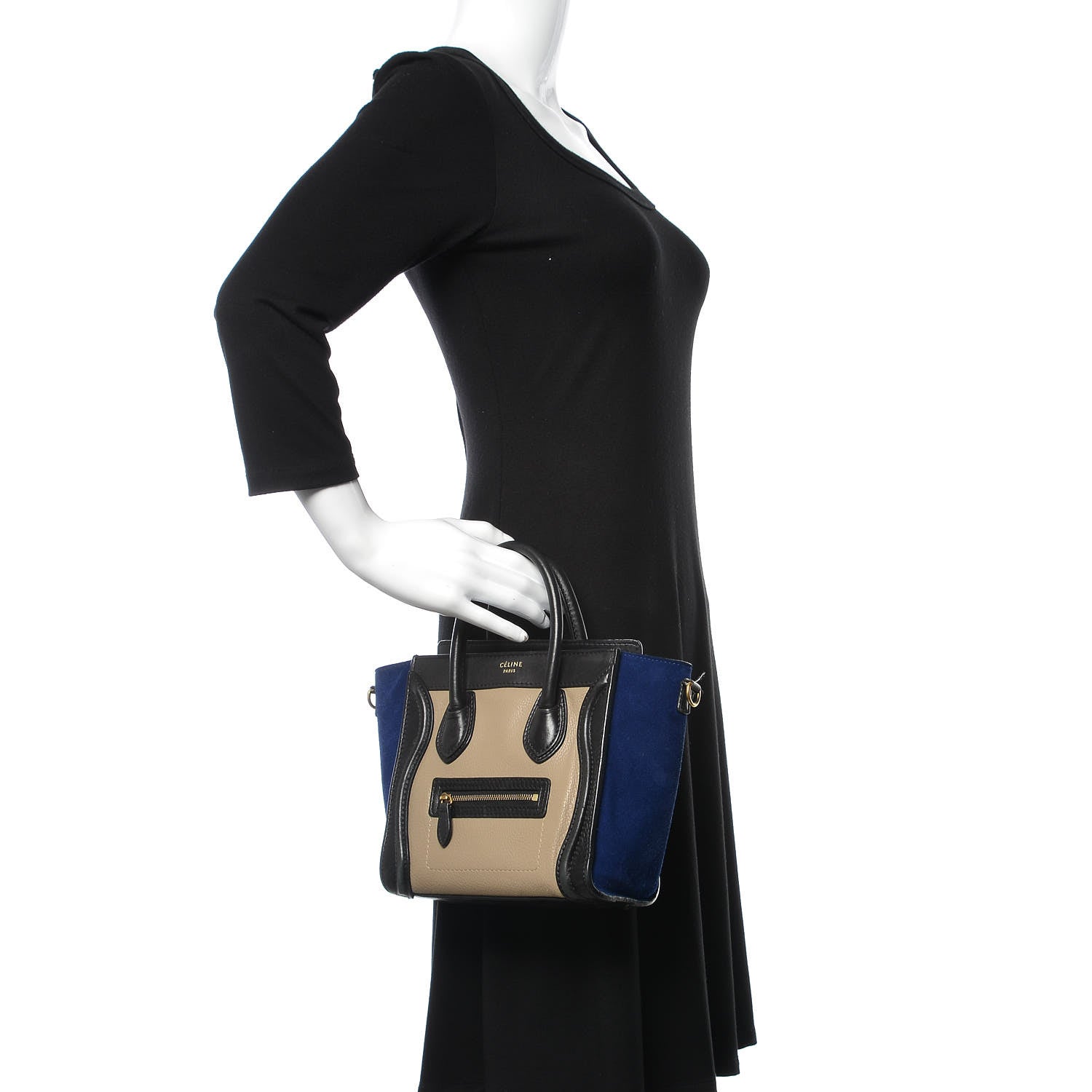 Celine Smooth Drummed Calfskin Nano Tri-Color Luggage Beige 2 of 22