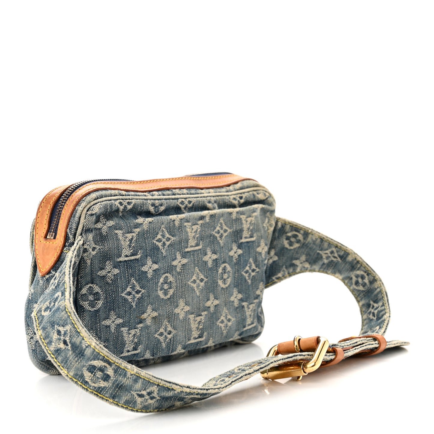 Monogram Denim Bum Bag Blue