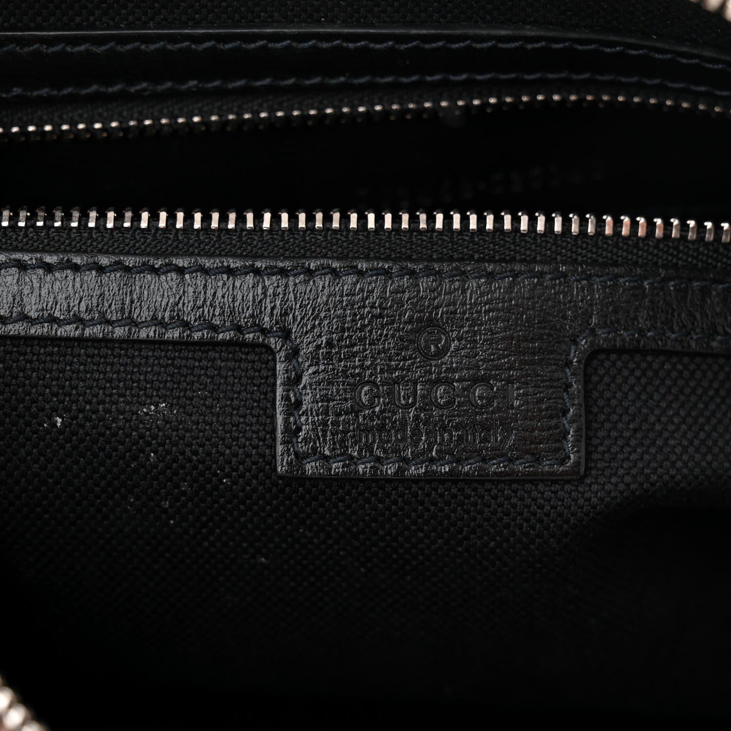 Gucci GG Supreme Monogram Azalea Calfskin Retro Interlocking G Wristlet Shoulder Bag Black 6 of 10