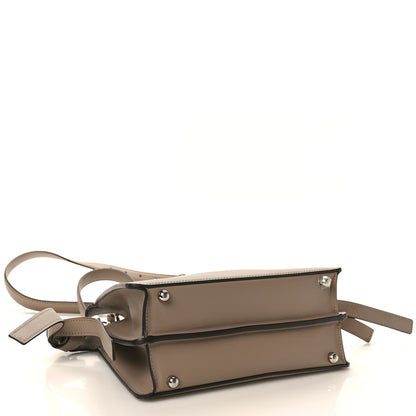 Fendi Vitello Seta Shiny Nappa Logo Embossed Laces Small Peekaboo I SEE U Satchel Tortora 4 of 12