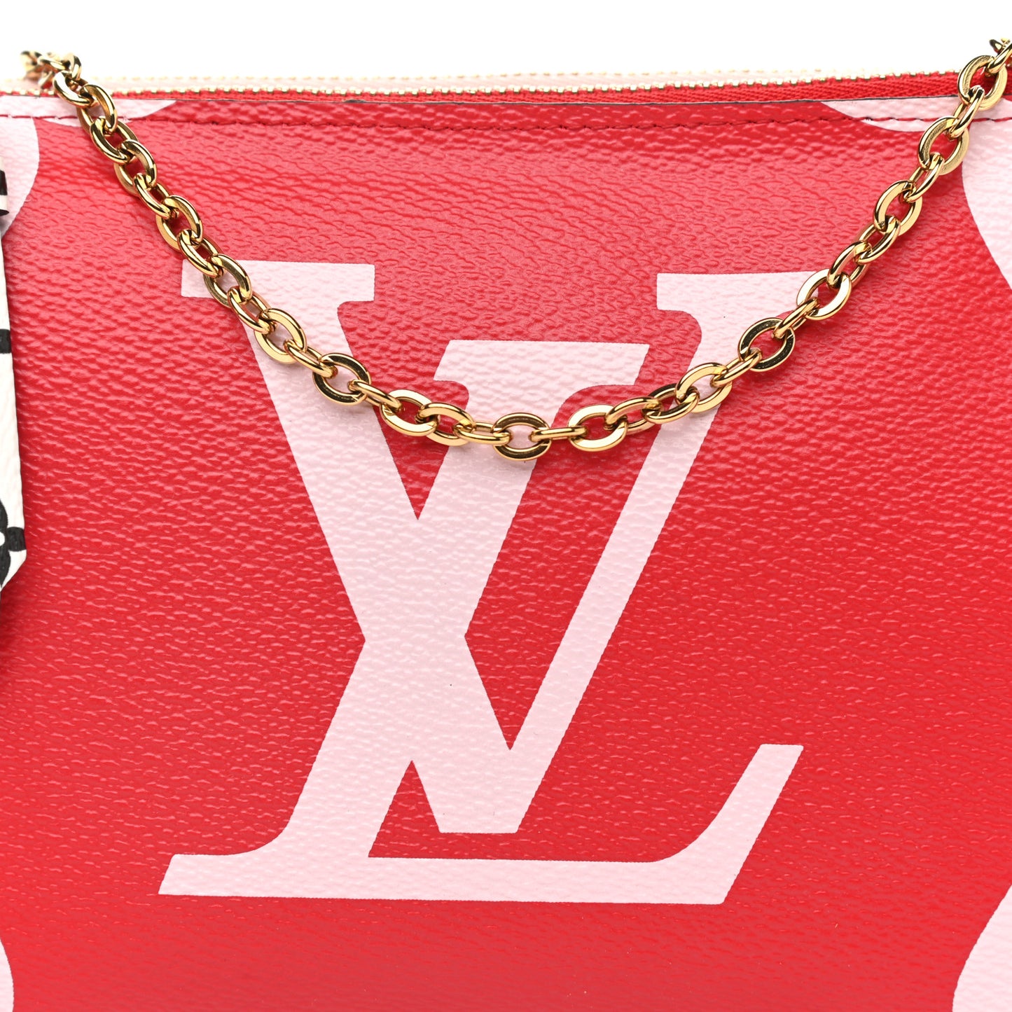 Monogram Giant Double Zip Pochette Rouge