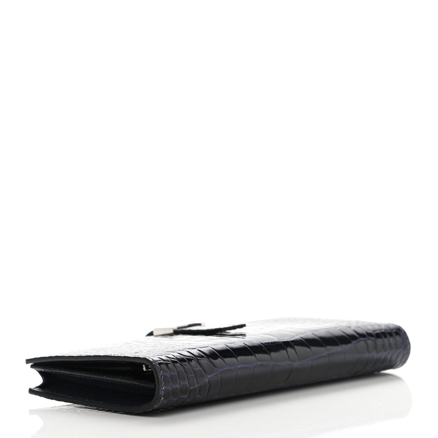 Shiny Alligator Bearn Wallet Bleu Marine