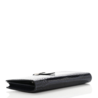 Hermes Shiny Alligator Bearn Wallet Bleu Marine 4 of 10