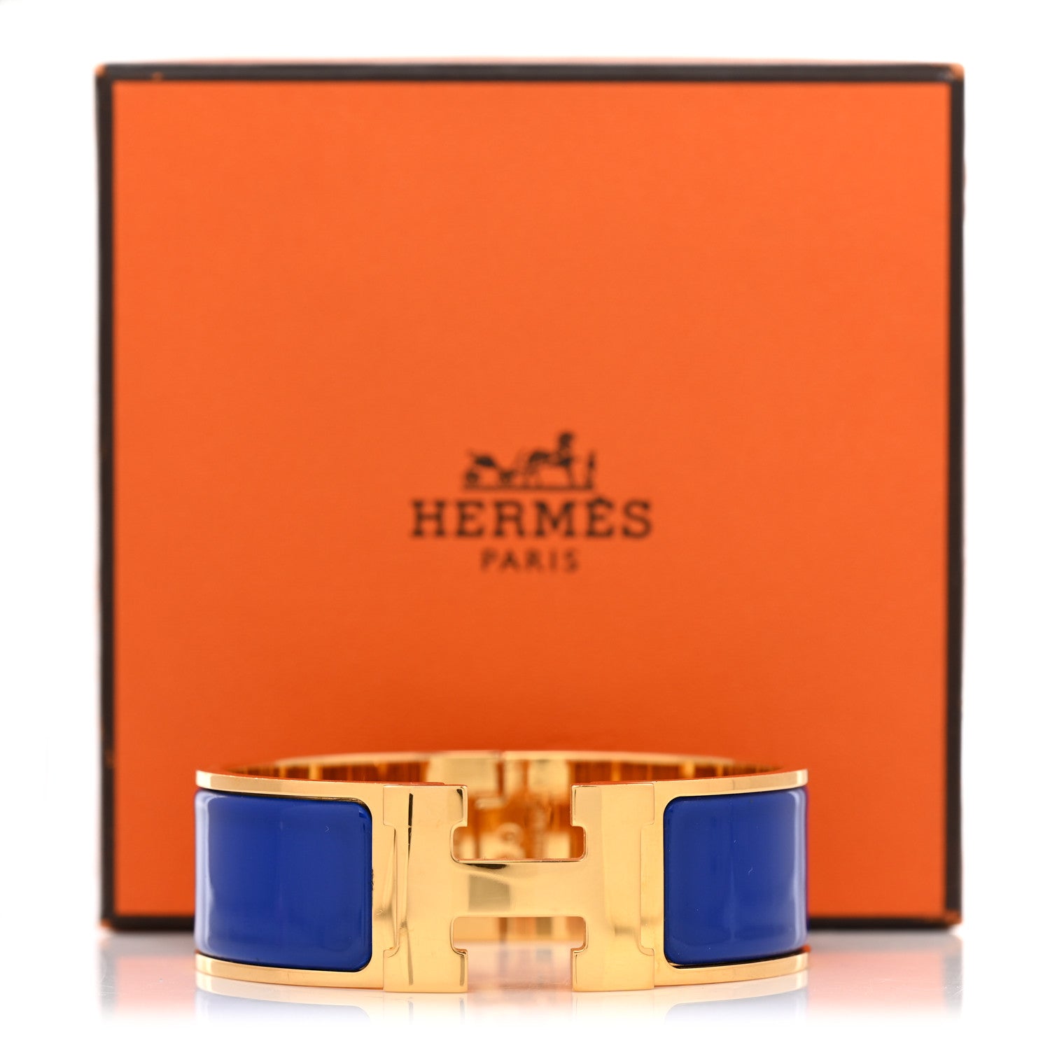 Hermes Enamel Wide Clic Clac H Bracelet PM Bleu Indigo 7 of 7