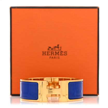 Hermes Enamel Wide Clic Clac H Bracelet PM Bleu Indigo 7 of 7