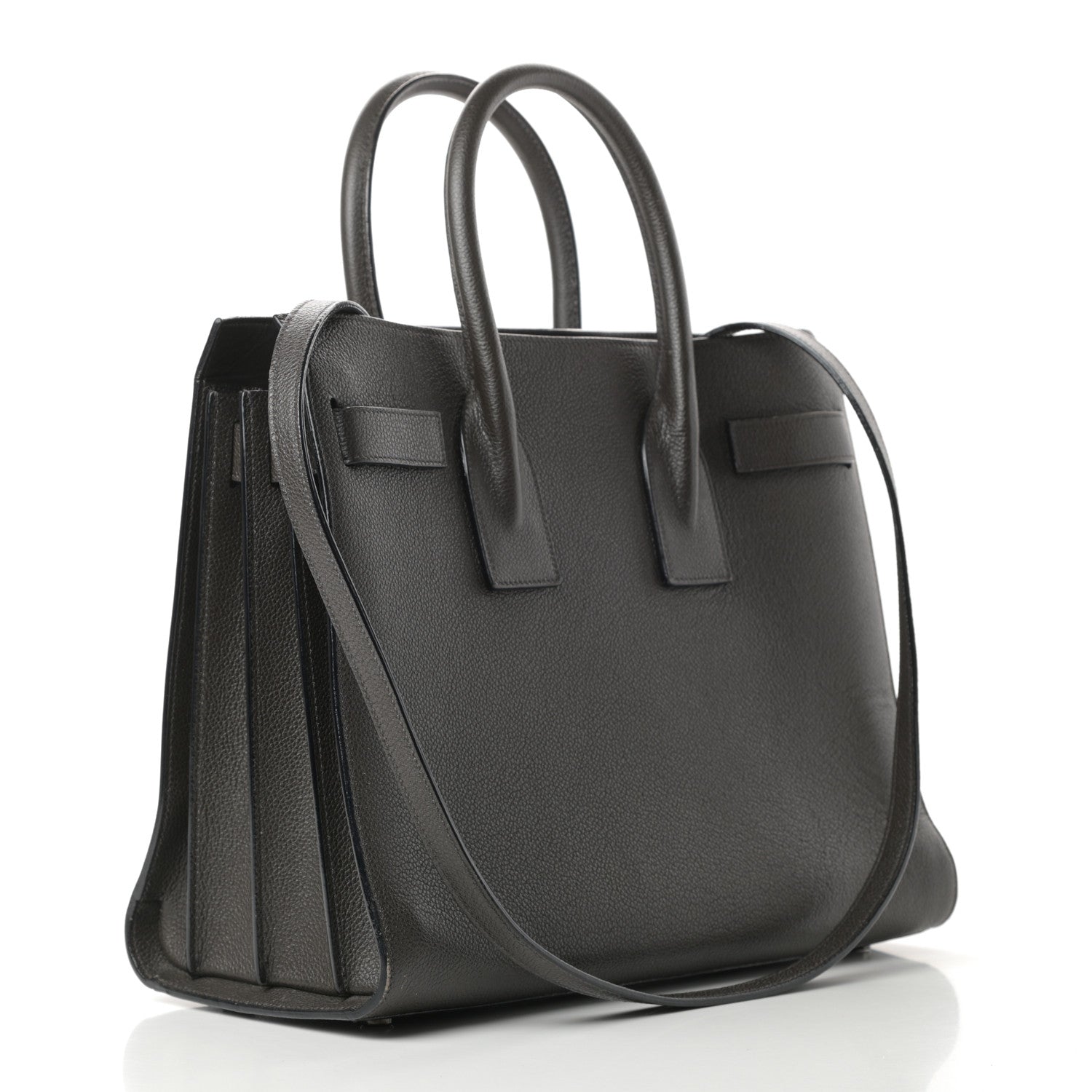 Saint Laurent Grained Calfskin Small Sac De Jour Coal 3 of 13