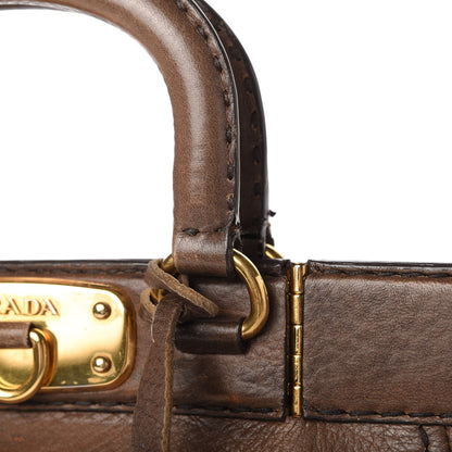 Prada Cervo Antik Top Handle Tote Brown 14 of 21
