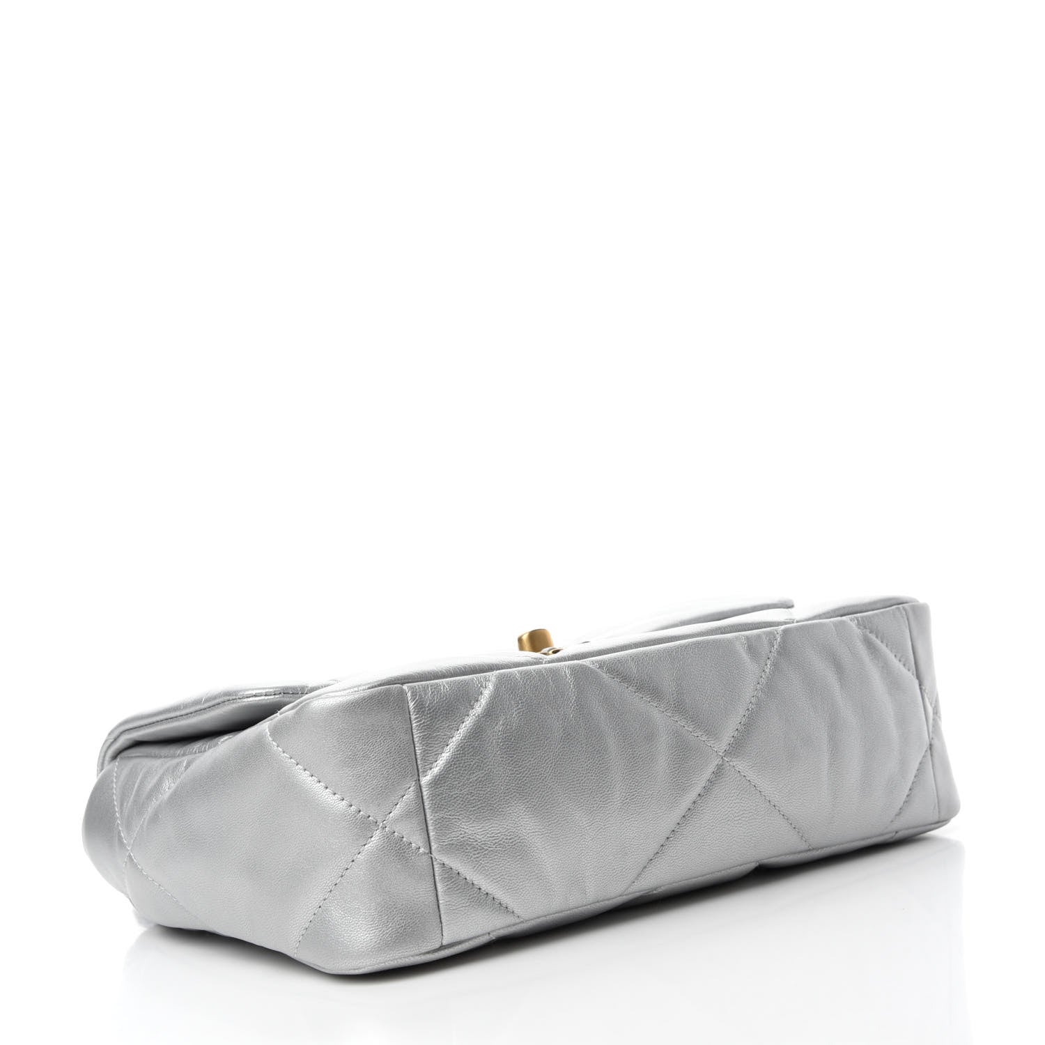 Chanel Metallic Lambskin Quilted Medium Chanel 19 Flap Silver 4 of 10
