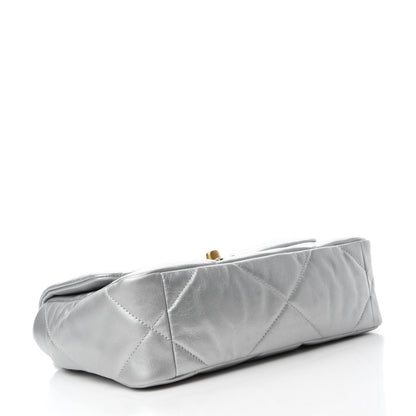 Chanel Metallic Lambskin Quilted Medium Chanel 19 Flap Silver 4 of 10
