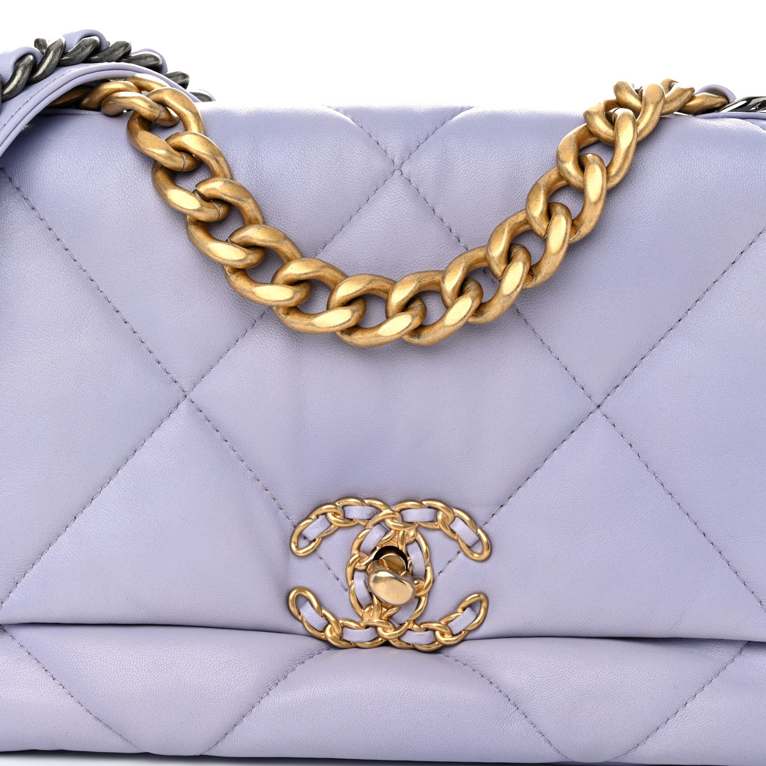 Chanel Lambskin Quilted Medium Chanel 19 Flap Light Purple 8 of 10