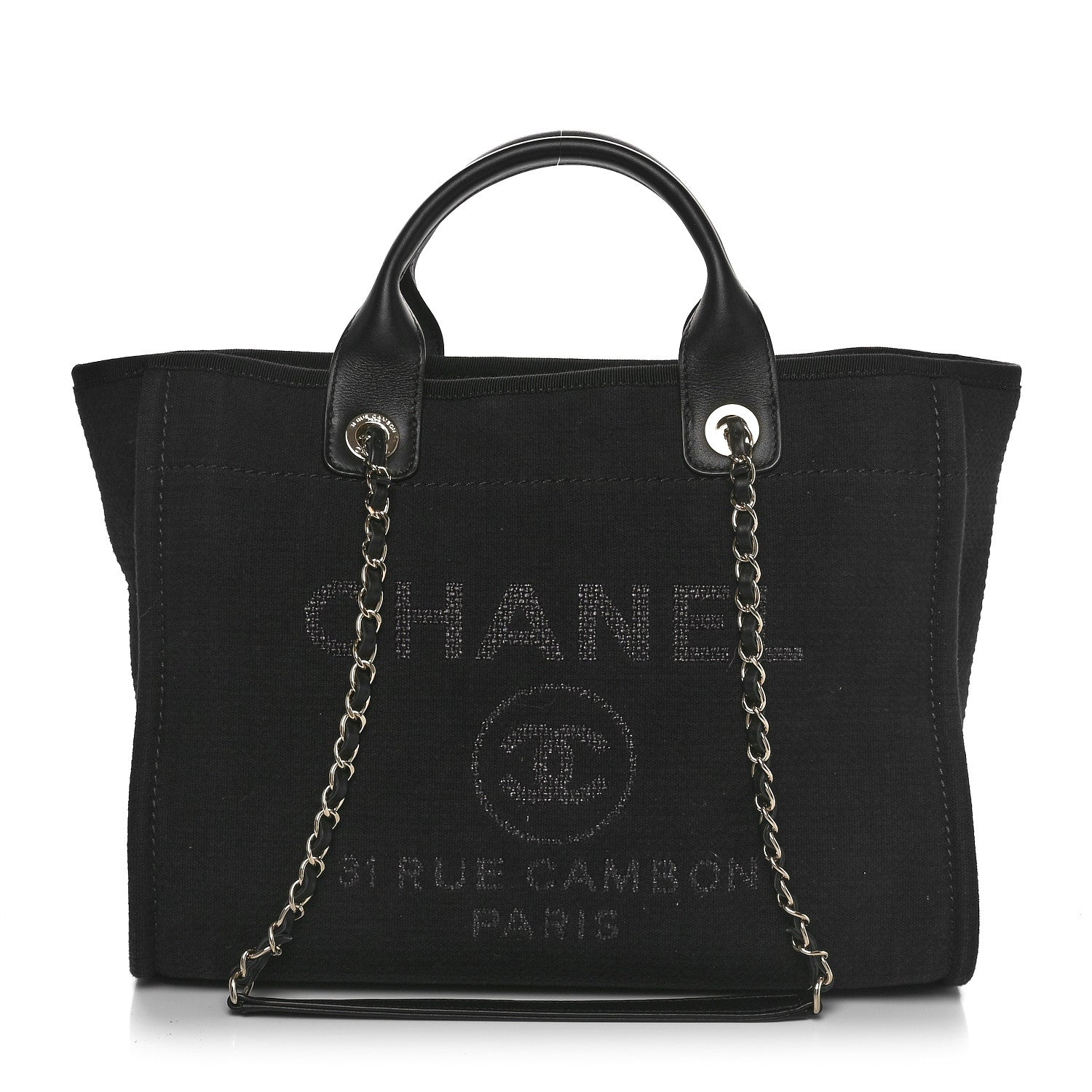 Chanel Mixed Fibers Small Deauville Tote Black 1 of 10