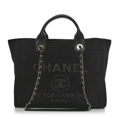 Chanel Mixed Fibers Small Deauville Tote Black 1 of 10
