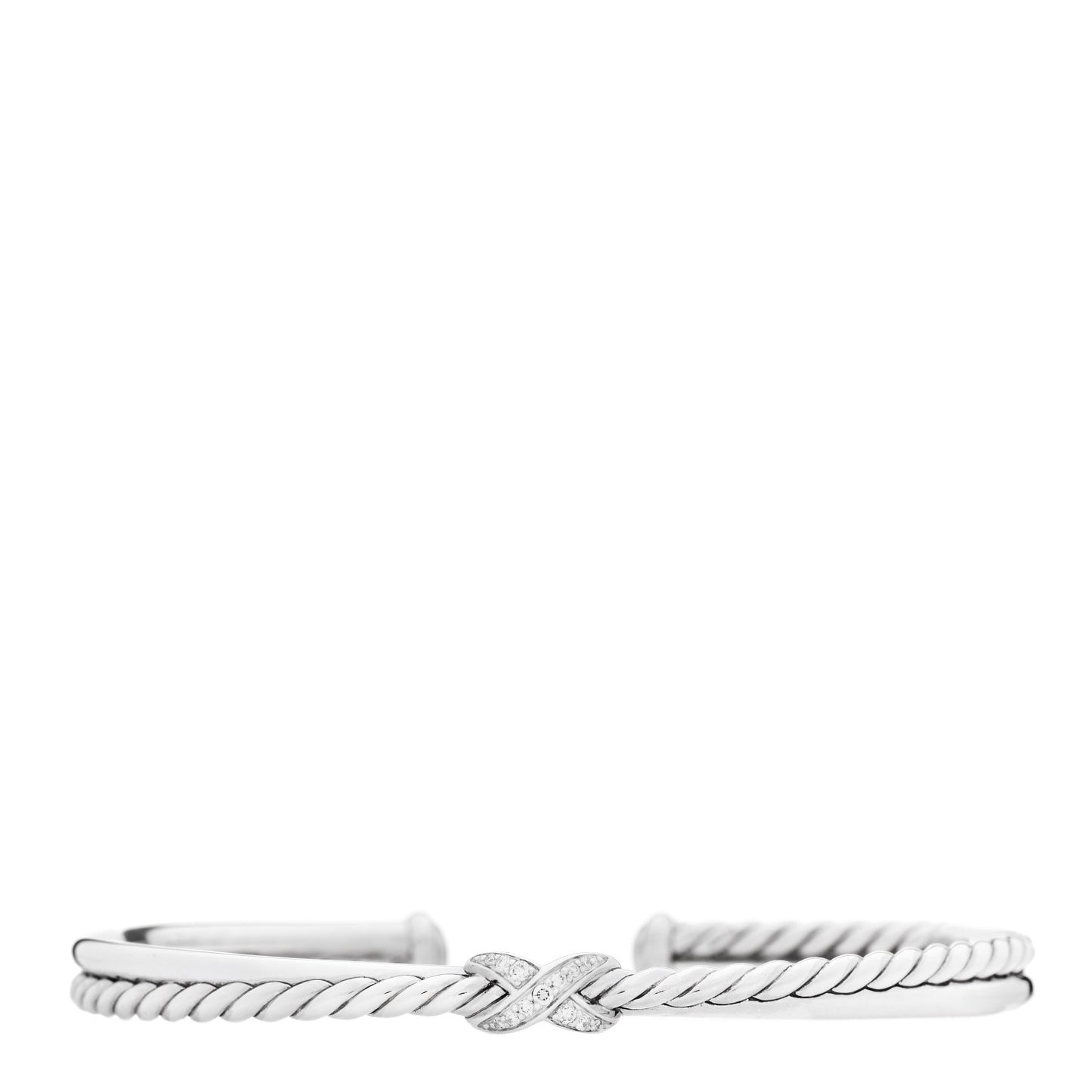 Sterling Silver Diamond Petite X Station Bracelet