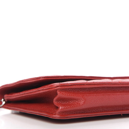 Chanel Caviar Quilted Wallet On Chain WOC Red 6 of 12