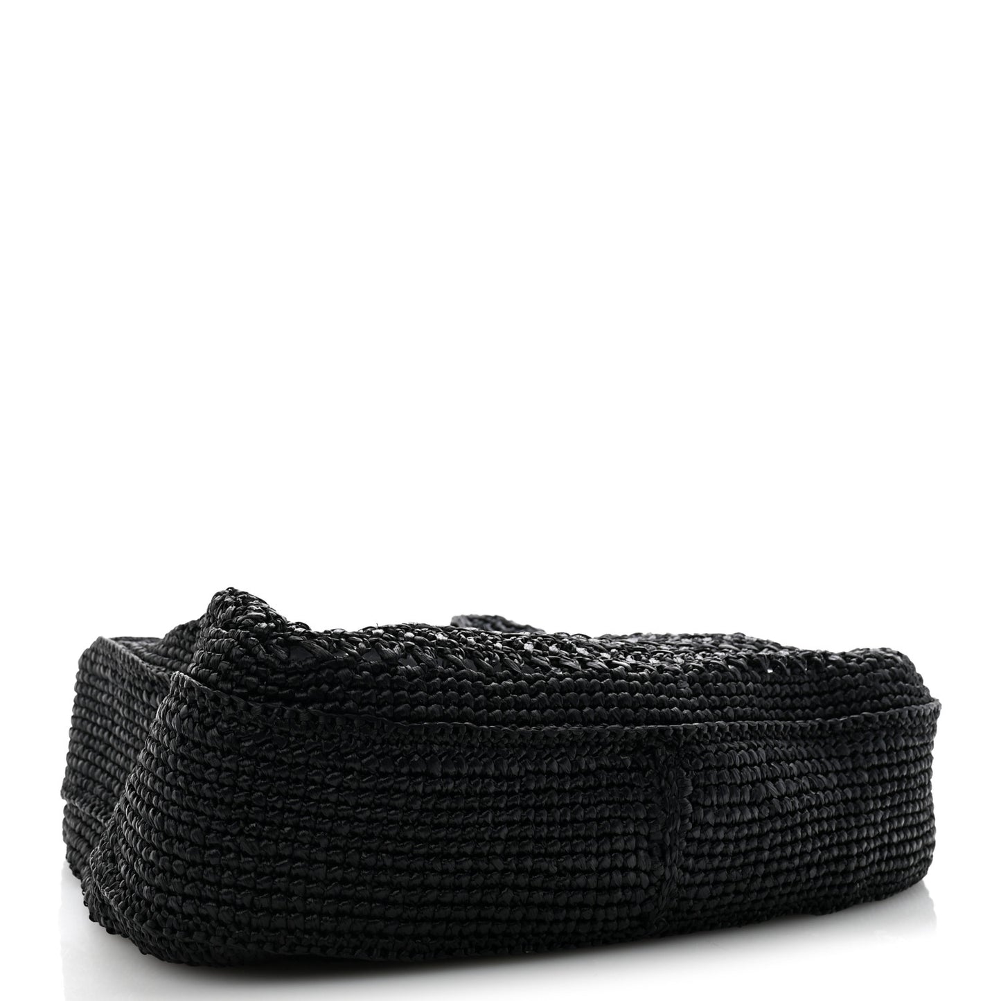 Raffia Crochet Woven Hobo Black Naturale