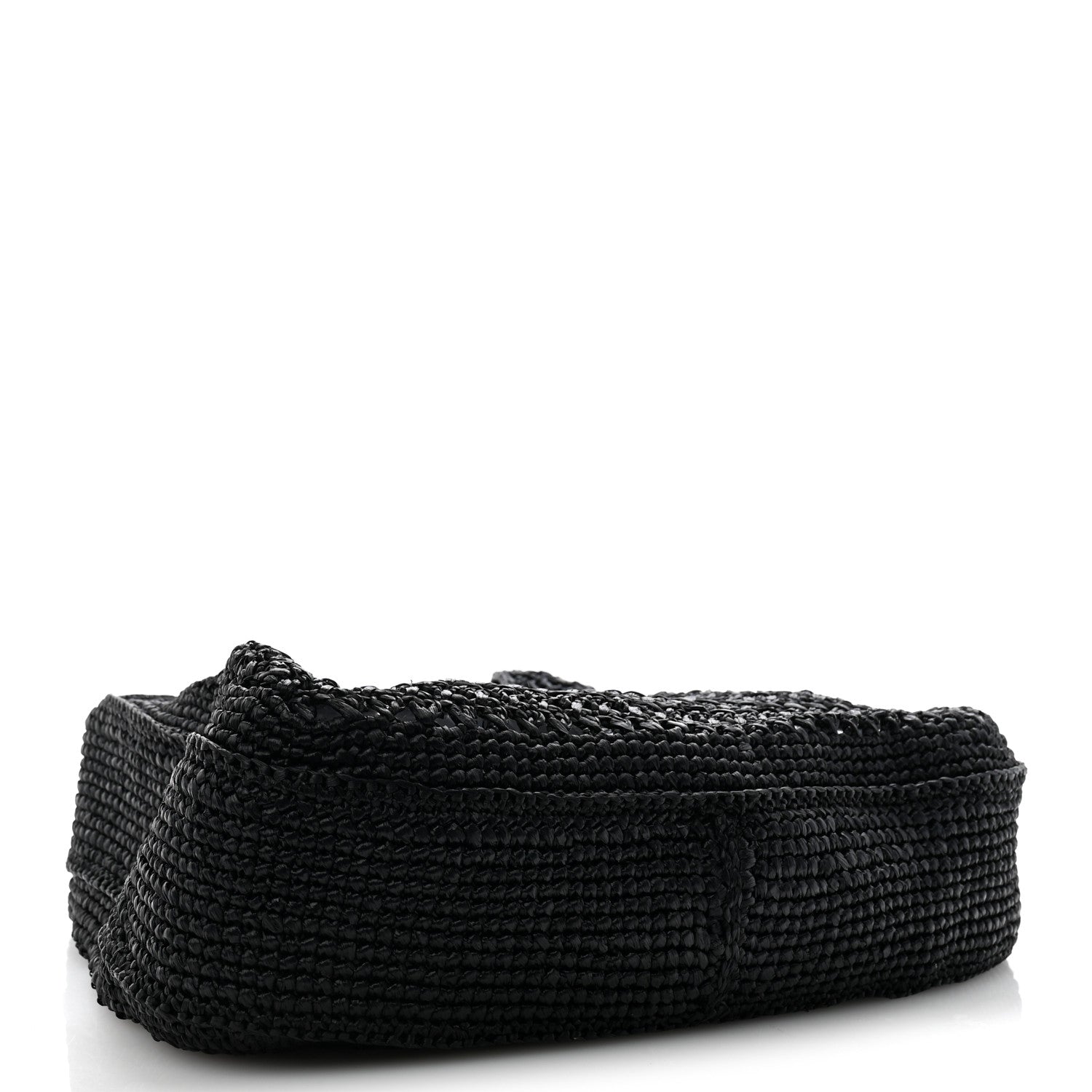 Miu Miu Raffia Crochet Woven Hobo Black Naturale 5 of 11