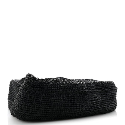 Miu Miu Raffia Crochet Woven Hobo Black Naturale 5 of 11